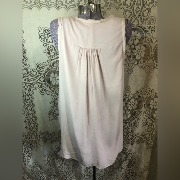 Rebecca Taylor Ballerina Light Pink Studded Silk Sleeveless Tank Size 12 - Picture 7 of 12